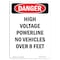 Signmission Safety Sign, OSHA Danger, 24" Height, High Voltage Powerline No Vehicles, Portrait OS-DS-D-1824-V-1959 - alternate 1